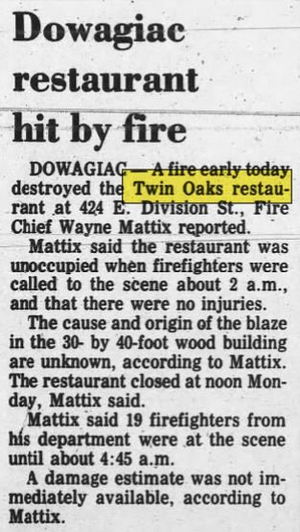 Twin Oaks Drive-In - Jan 1989 Fire (newer photo)